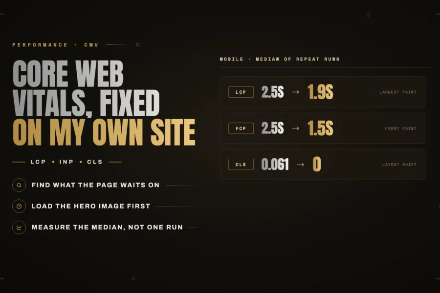 Core Web Vitals on WordPress: what I fixed on my own site, and what actually moved
