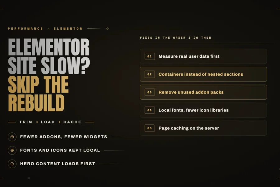 Elementor site slow? How to speed it up without a rebuild