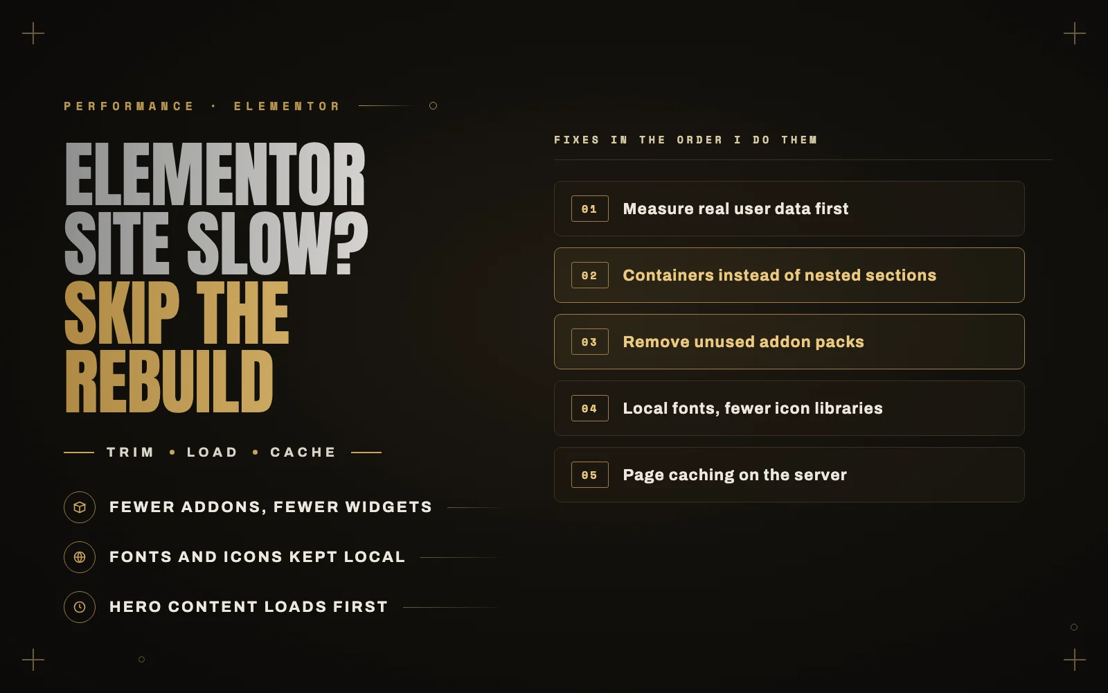 Elementor site slow? How to speed it up without a rebuild
