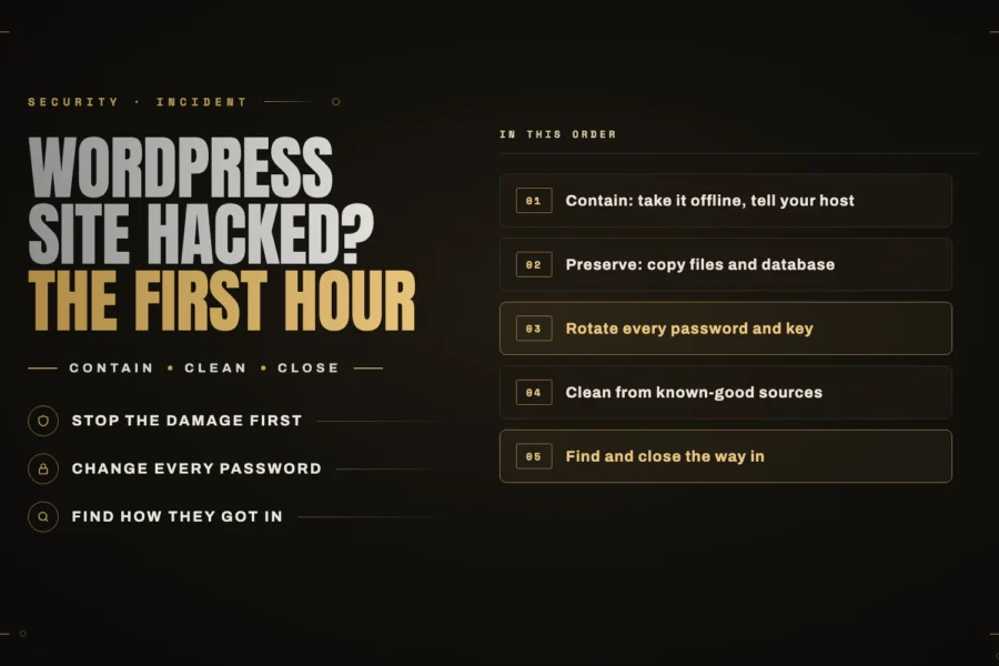 WordPress site hacked? What to do in the first hour, and why hacks come back