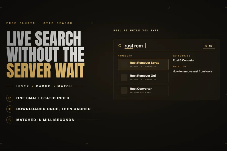 iMegaSearch: instant WordPress search that does not wait for the server