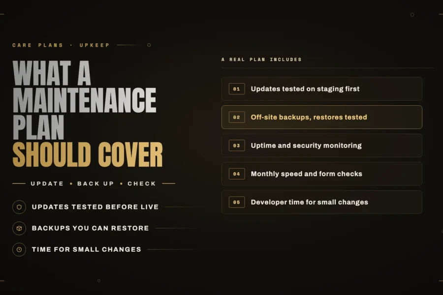 What a WordPress maintenance plan should include, and what it should cost