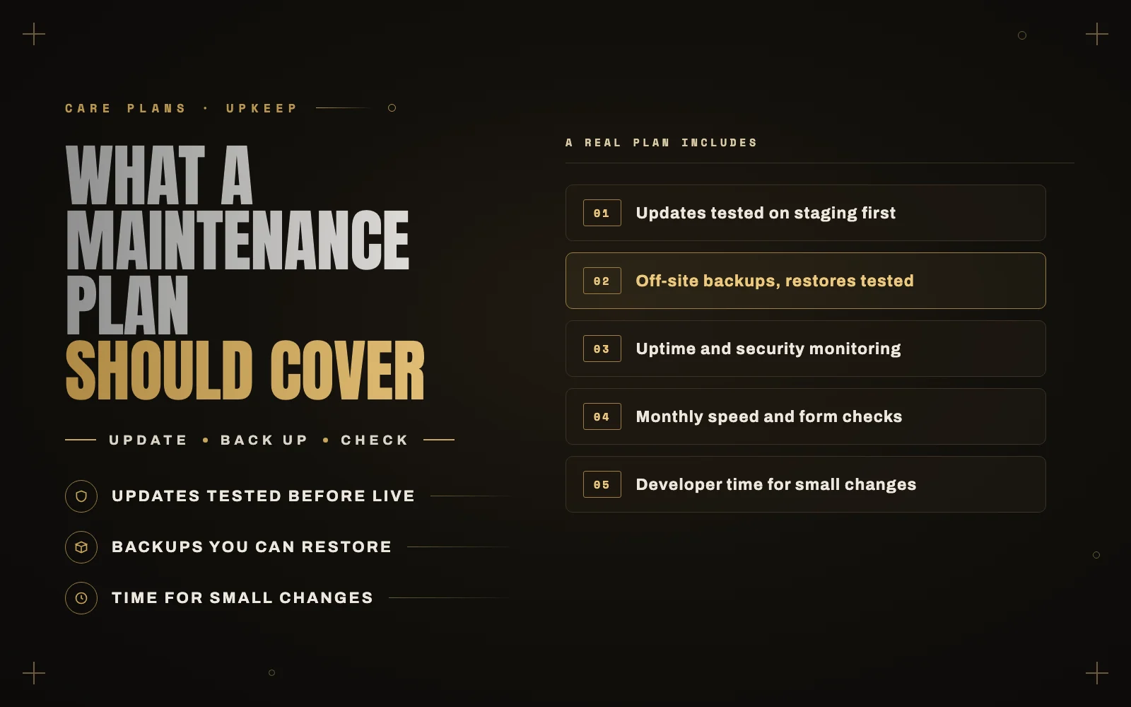 What a WordPress maintenance plan should include, and what it should cost