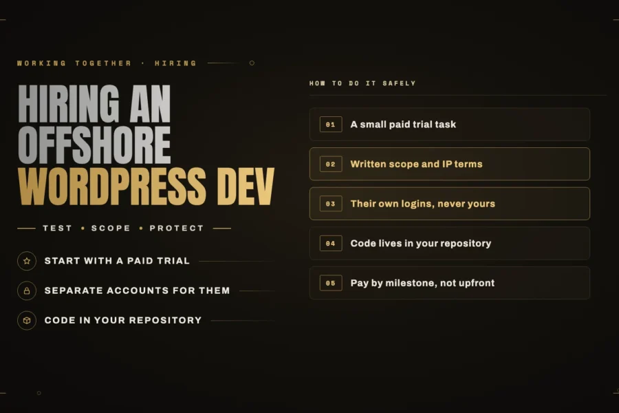 Hiring an offshore WordPress developer: how to do it safely, from someone on the other side