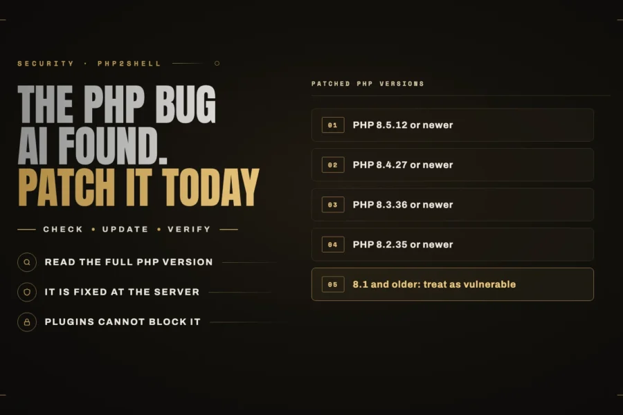 PHP2Shell: the PHP bug AI found, and what WordPress site owners should do today