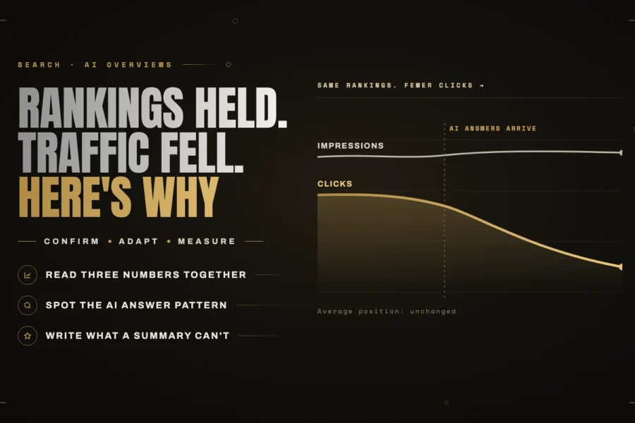Your rankings held but your traffic fell. Here is what AI search is doing to it