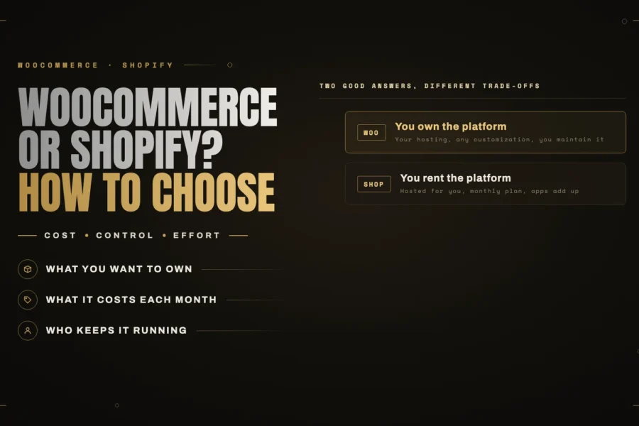 WooCommerce vs Shopify for a small business: how I help clients choose