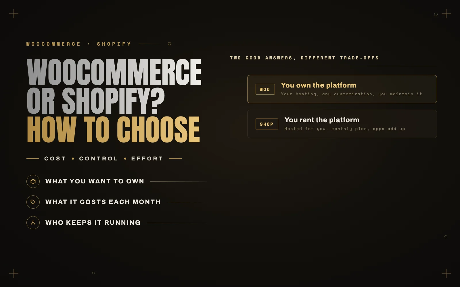 WooCommerce vs Shopify for a small business: how I help clients choose